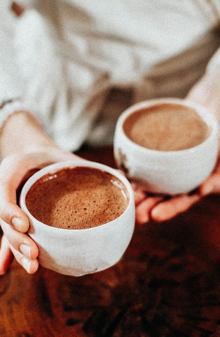 Two cups of hot cacao